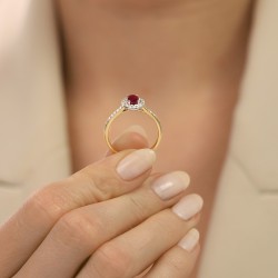 Pierścionek z rubinem i diamentami (R46558 YW RU): 10 - zdjęcie: 6