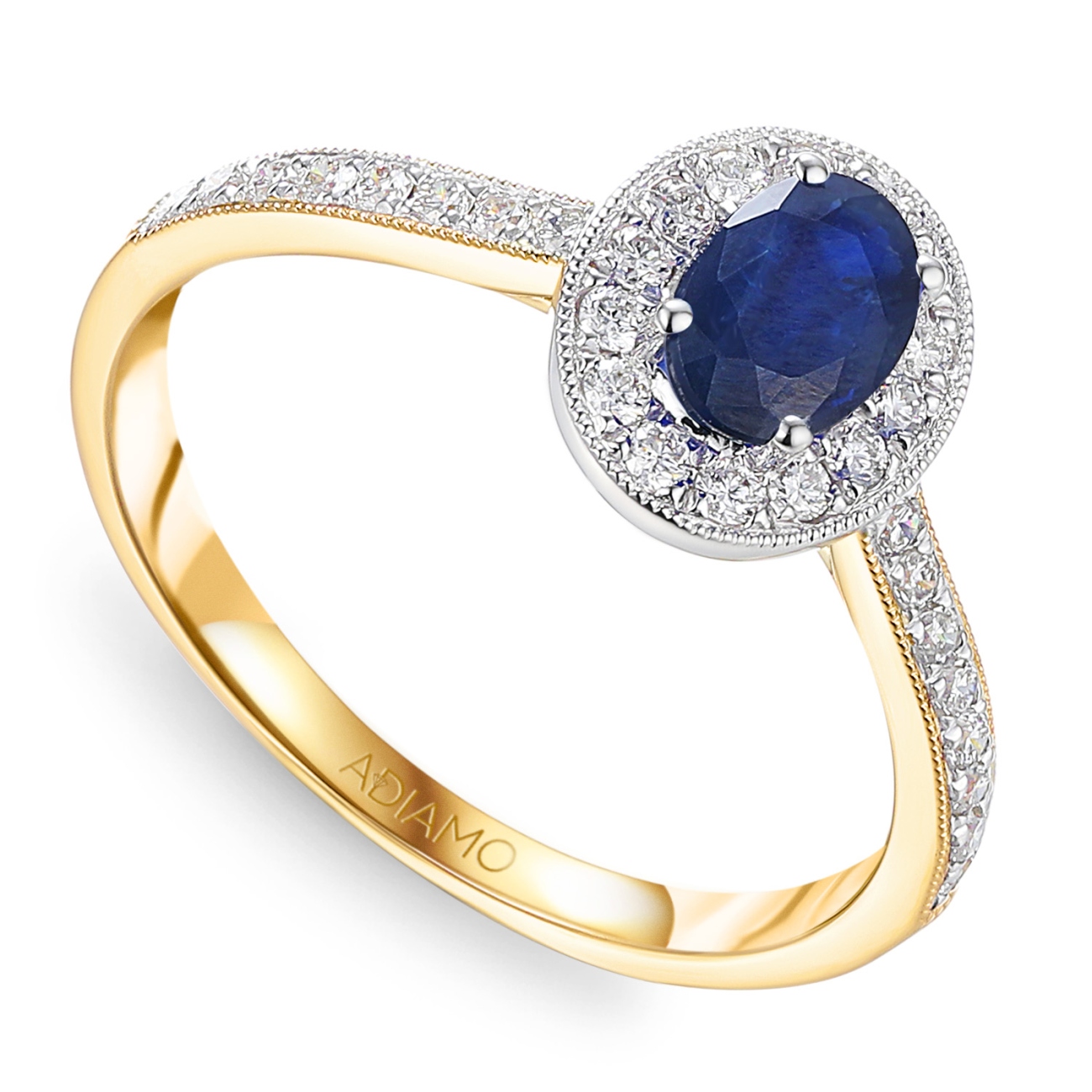 Pierścionek z szafirem i diamentami (R46558 YW SA): 10