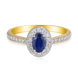 Pierścionek z szafirem i diamentami (R46558 YW SA): 10 - zdjęcie: 4