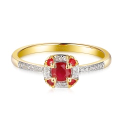 Pierścionek z rubinami i diamentami (R98241 Y RU)
