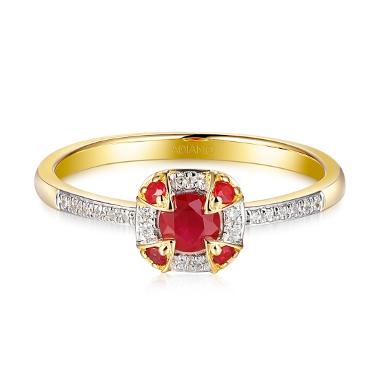 Pierścionek z rubinem i diamentami (R98241 Y RU): 10