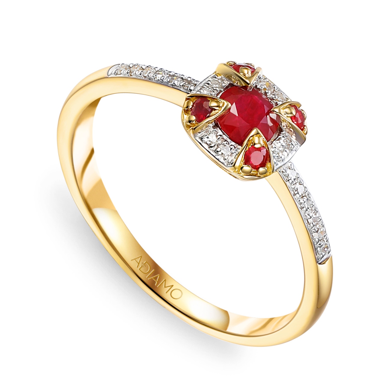 Pierścionek z rubinem i diamentami (R98241 Y RU): 10