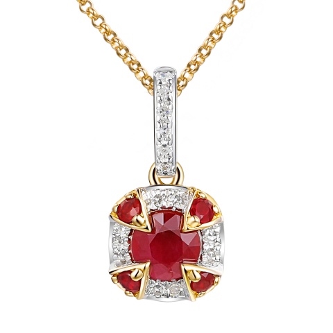 Zawieszka z rubinami i diamentami (P98241 Y RU)