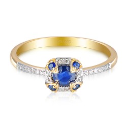 Pierścionek z szafirami i diamentami (R98241 Y SA): 10 - zdjęcie: 3