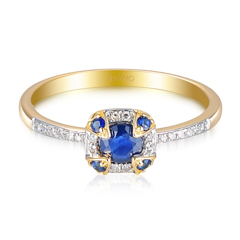 Pierścionek z szafirami i diamentami (R98241 Y SA)