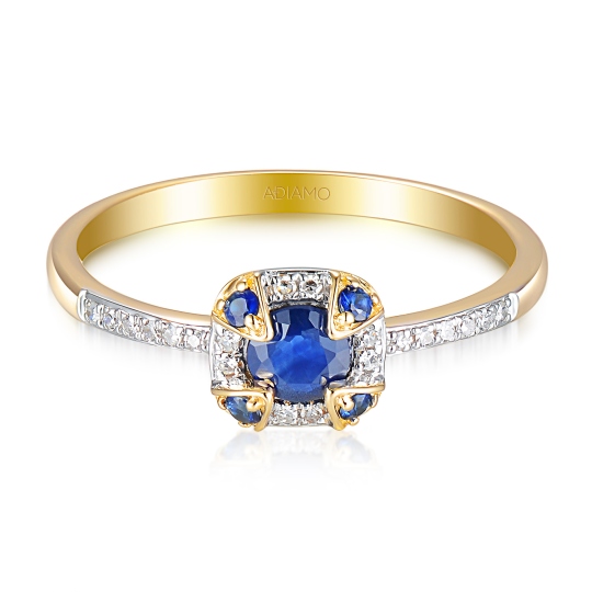 Pierścionek z szafirami i diamentami (R98241 Y SA): 10