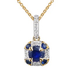 Zawieszka z szafirami i diamentami (P98241 Y SA) - zdjęcie: 2