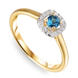 Pierścionek z niebieskim topazem i diamentami (R98238 Y BT): 10 - zdjęcie: 2