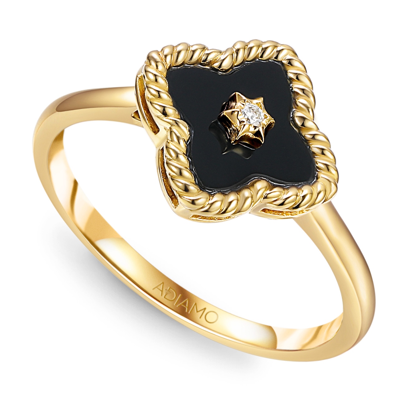 Pierścionek z czarnym agatem i diamentem (R98240 Y BAG): 10