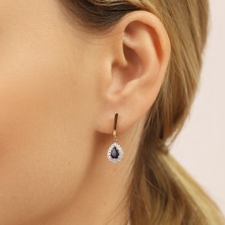 Kolczyki z szafirami i diamentami (E82052 Y A SA) - zdjęcie: 3