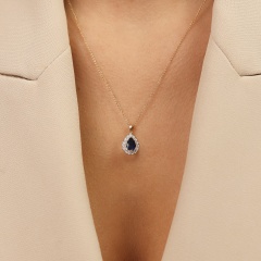 Zawieszka z szafirem i diamentami (P82052 Y SA)