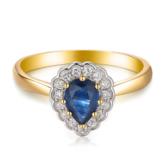 Pierścionek z szafirem i diamentami (R82052 Y SA): 10