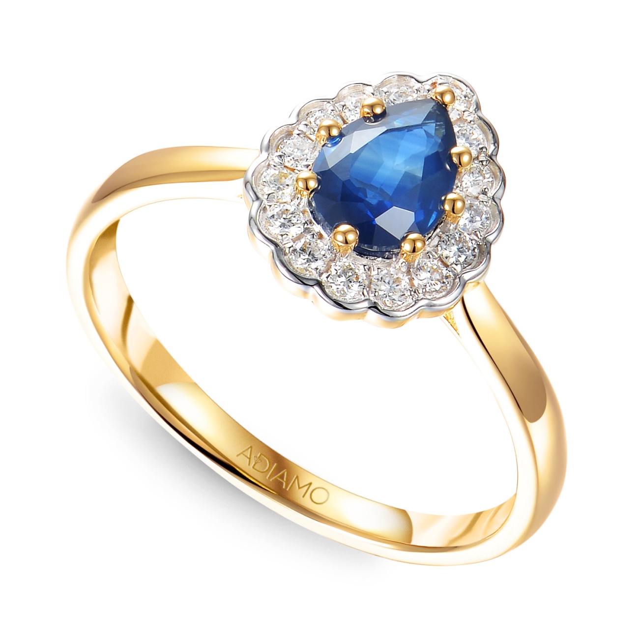 Pierścionek z szafirem i diamentami (R82052 Y SA): 10