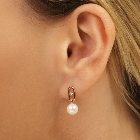 Kolczyki z perłami i diamentami (E94751 Y S)