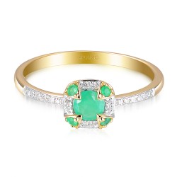 Pierścionek ze szmaragdami i diamentami (R98241 Y EM): 10 - zdjęcie: 3