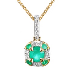 Zawieszka ze szmaragdem i diamentami (P98241 Y EM)