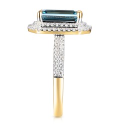 Pierścionek z niebieskim topazem i diamentami (R98239 Y BT): 10 - zdjęcie: 4