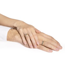 Obrączki ślubne, dwukolorowe złoto, płaskie, 5mm: 8, 23 - zdjęcie: 3