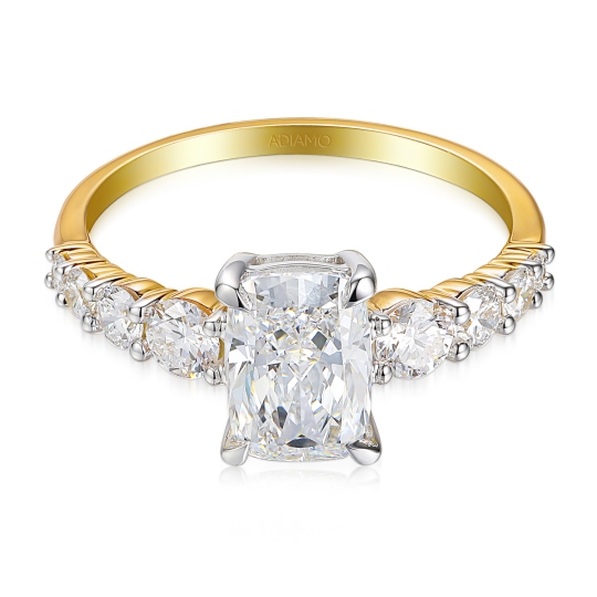 Pierścionek z diamentami laboratoryjnymi (R98877 YW LGD): 10