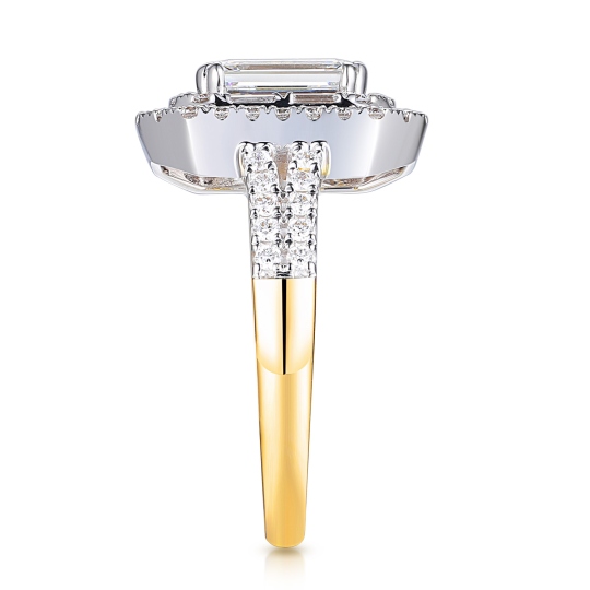 Pierścionek z diamentami laboratoryjnymi (R98889 YW LGD): 10