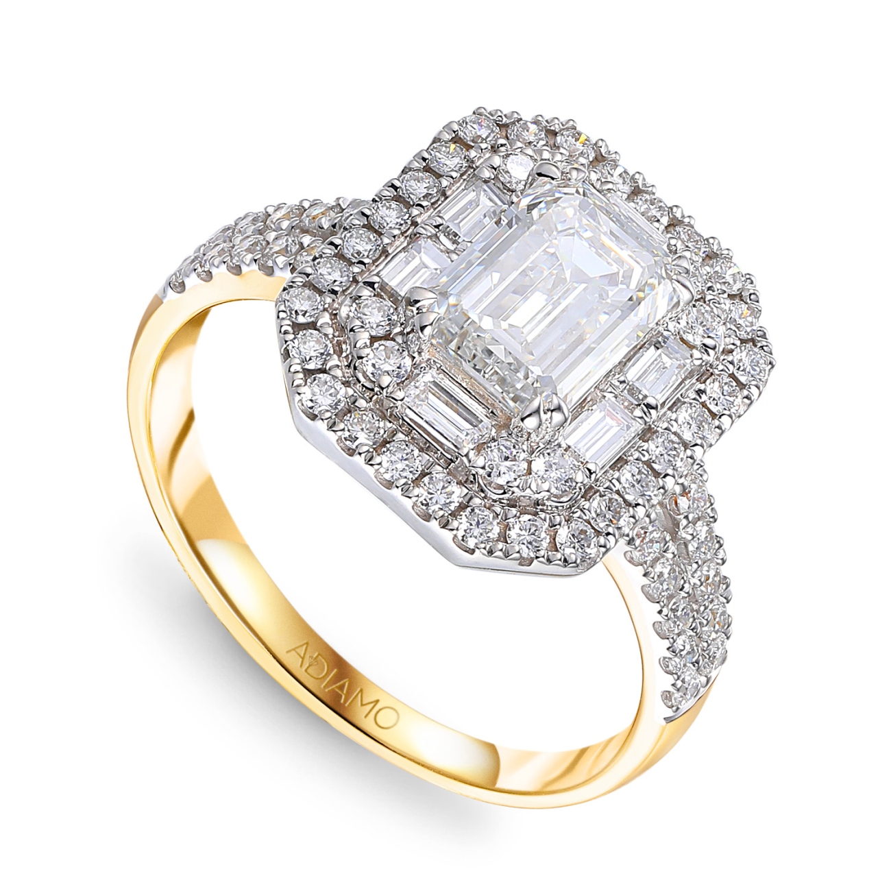 Pierścionek z diamentami laboratoryjnymi (R98889 YW LGD): 10