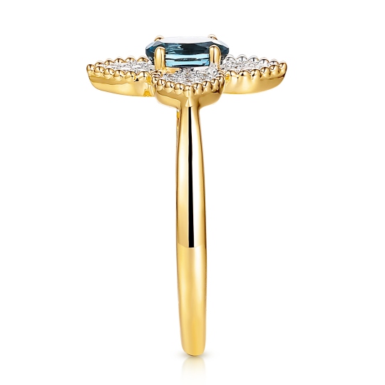 Pierścionek z london blue topazem i diamentami (R98881 Y LBT): 10