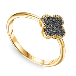 Pierścionek z czarnymi diamentami (R98900 Y BD): 10 - zdjęcie: 2