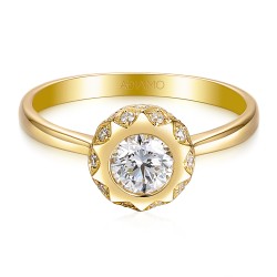 Pierścionek z diamentami laboratoryjnymi (R98868 0,50ct Y LGD): 14 - zdjęcie: 4