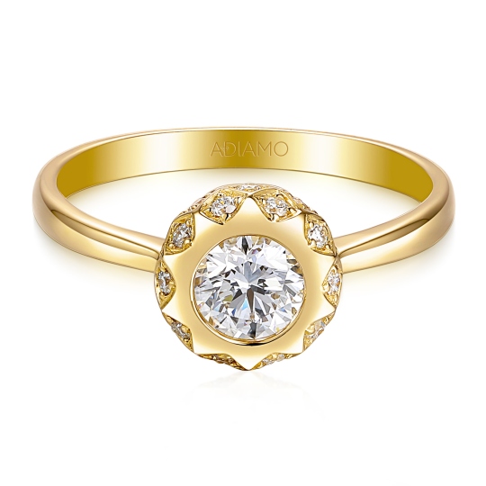 Pierścionek z diamentami laboratoryjnymi (R98868 0,50ct Y LGD): 14