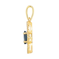 Zawieszka z london blue topazem i diamentami (P98881 Y LBT)
