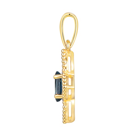 Zawieszka z london blue topazem i diamentami (P98881 Y LBT)