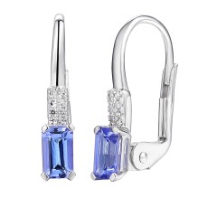 Kolczyki z tanzanitami i diamentami (E84147 W P T)