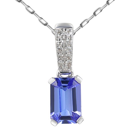 Zawieszka z tanzanitem i diamentami (P84147 W T)