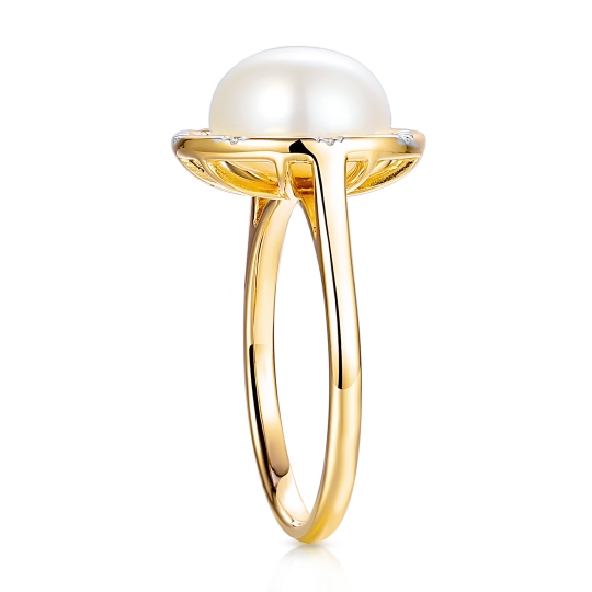 Pierścionek z perłą i diamentami (R98882 Y PL): 10