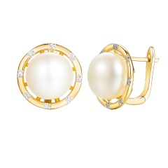 Kolczyki z perłami i diamentami (E98882 Y A PL)