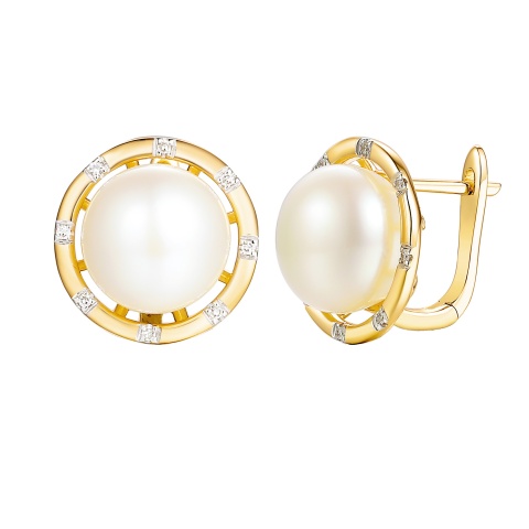 Kolczyki z perłami i diamentami (E98882 Y A PL)