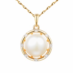 Zawieszka z perłą i diamentami (P98882 Y PL)
