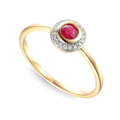 Pierścionek z rubinem i diamentami (R46274 Y RU)
