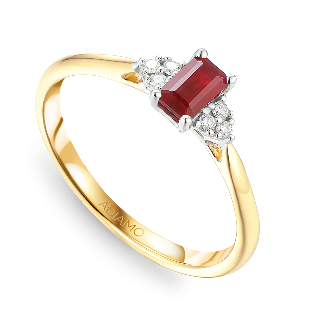 Pierścionek z rubinem i diamentami (R88463 Y RU): 10