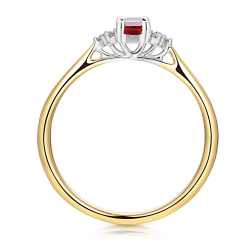 Pierścionek z rubinem i diamentami (R88463 Y RU): 10 - zdjęcie: 4