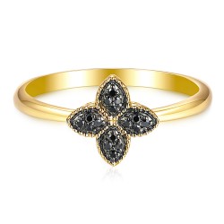 Pierścionek z czarnymi diamentami (R98895 Y BD): 10 - zdjęcie: 4