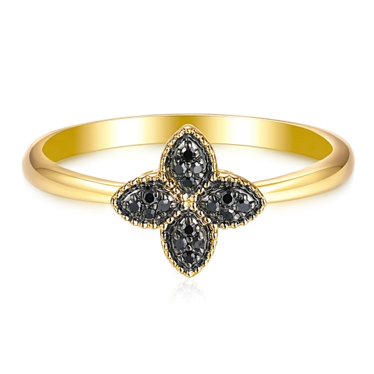 Pierścionek z czarnymi diamentami (R98895 Y BD): 10