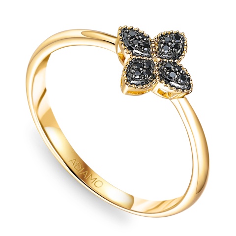 Pierścionek z czarnymi diamentami (R98895 Y BD)