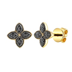 Kolczyki z czarnymi diamentami (E98895 Y S BD)
