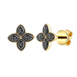 Kolczyki z czarnymi diamentami (E98895 Y S BD) - zdjęcie: 2