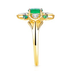 Pierścionek ze szmaragdem i diamentami (R98880 Y EM): 10 - zdjęcie: 5