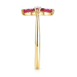 Pierścionek z rodolitami i diamentami (R98901 Y RH): 10 - zdjęcie: 5