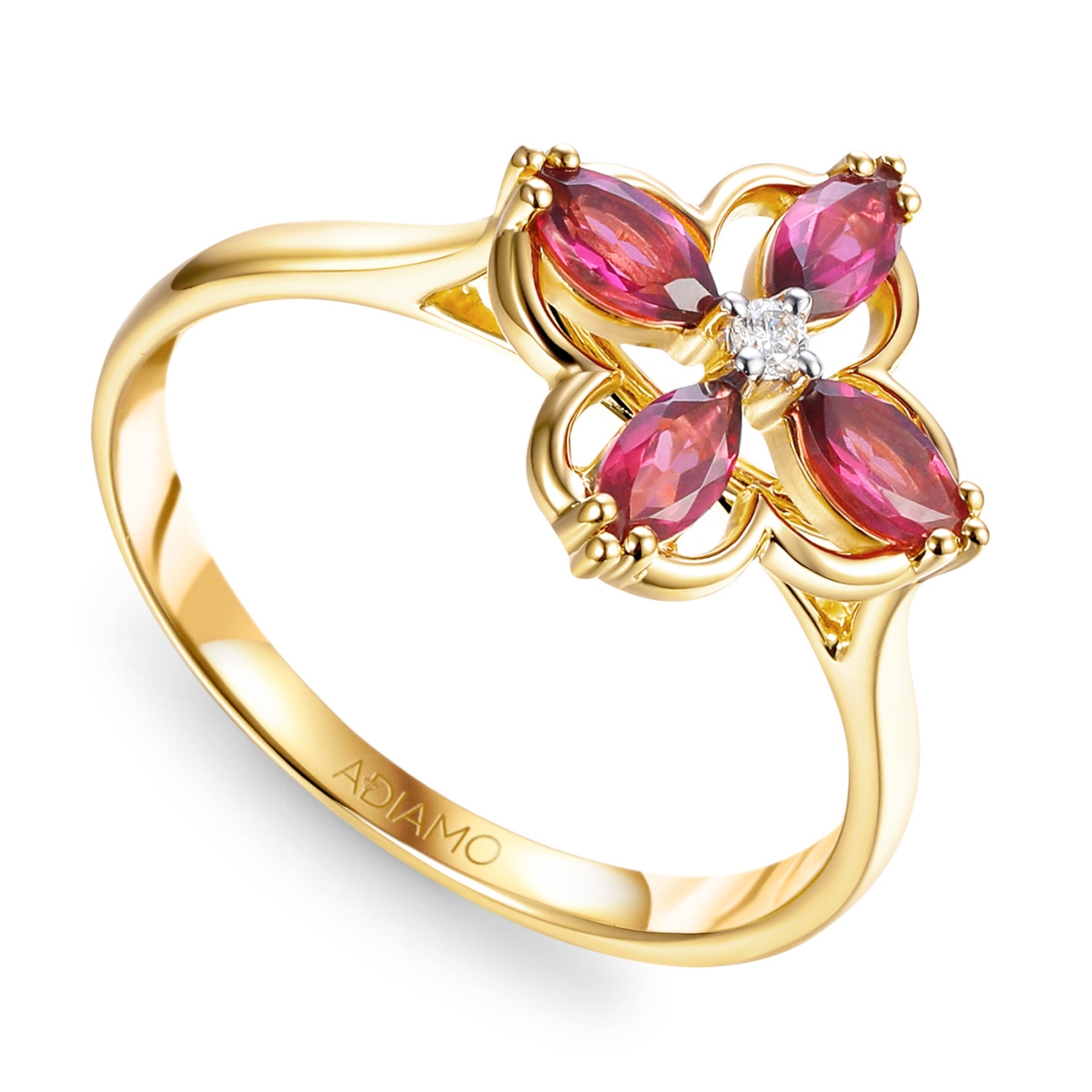 Pierścionek z rodolitami i diamentami (R98901 Y RH): 10