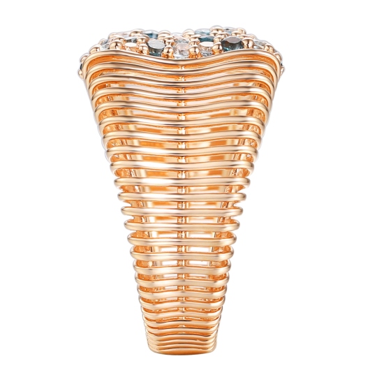 Pierścionek z niebieskimi i białymi topazami (R98871 R BT,WT): 10