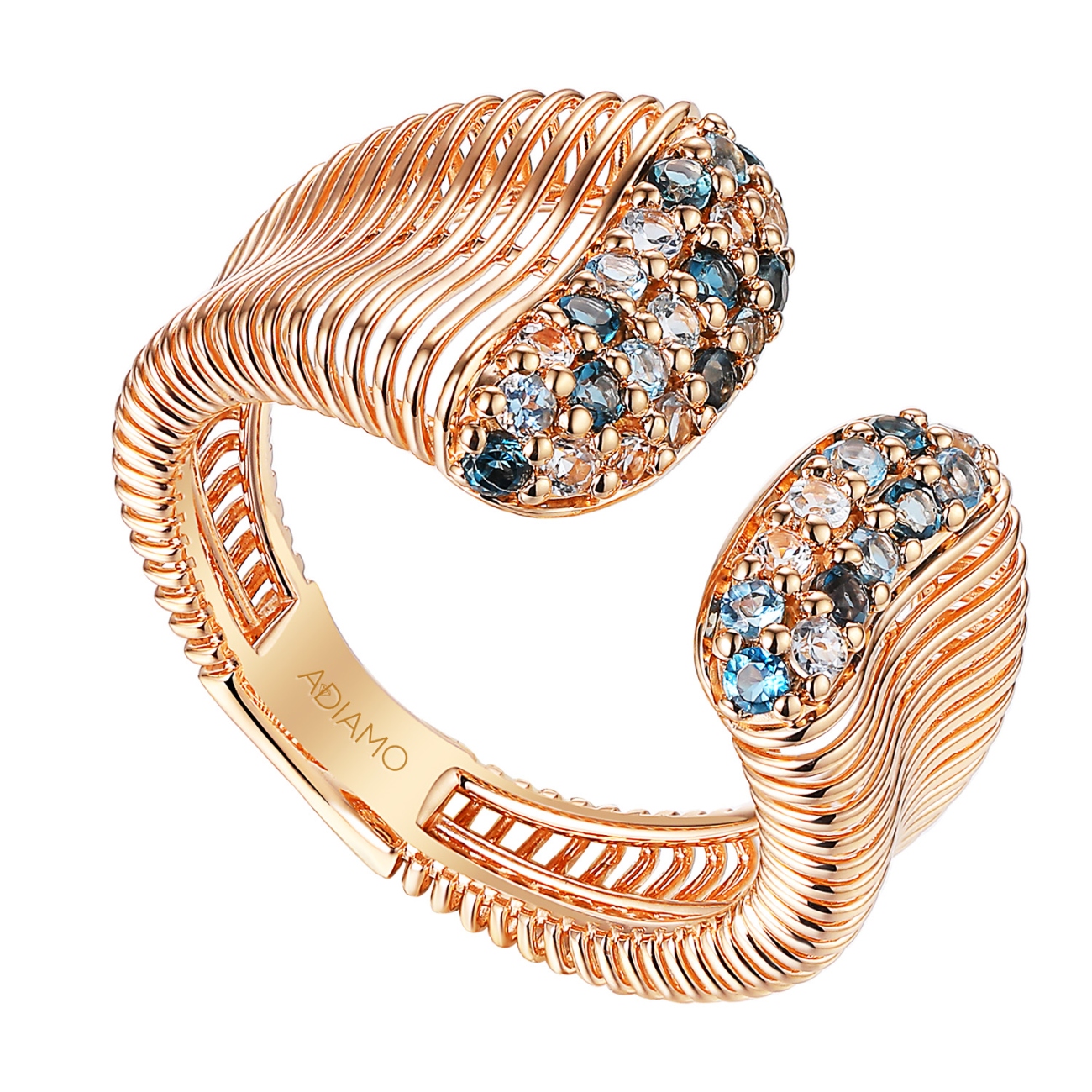 Pierścionek z niebieskimi i białymi topazami (R98871 R BT,WT): 16